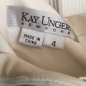 Kay Unger white strapless dress